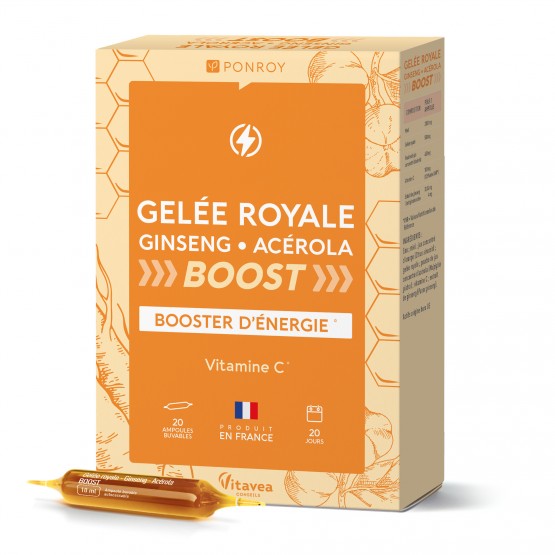 Ampoules de Gelée royale - Ginseng - Acérola BOOST